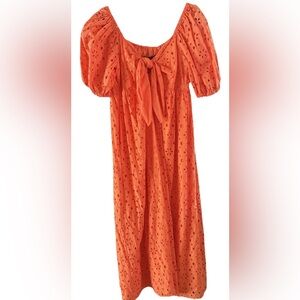 Eloquii Vibrant Orange Eyelet cotton Dress plus sz 18 NWOT